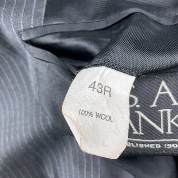 Jos A Bank Suit Men 43R 36W x 31L Gray White Pinstripe Wool Classic Career 2pc - Picture 12 of 16